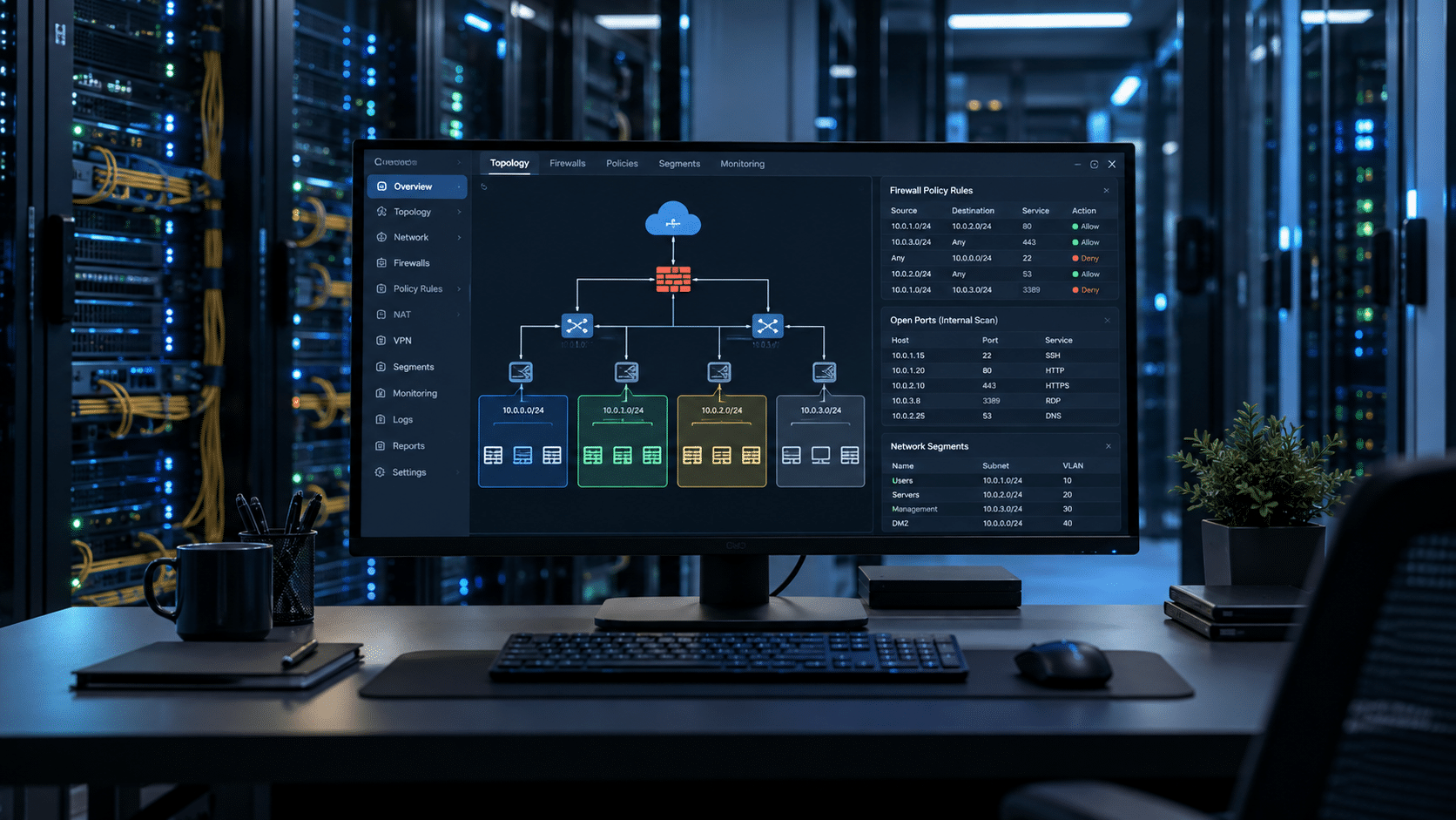 Security operations center monitors