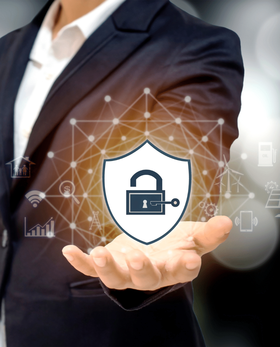 Padlock shield representing regulatory compliance
